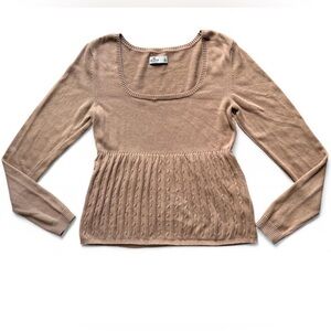Hollister Brown y2k Babydoll half Knit Sweater